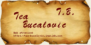 Tea Bucalović vizit kartica
